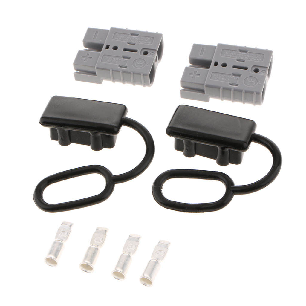 50A Battery Quick Disconnect Connector Plug Kit Trailer Winch Connector Grey