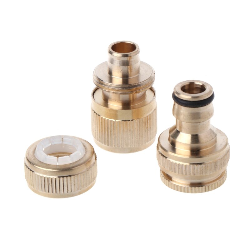 1/2" Brass Tap Hose Connector Garden Water Pipe Quick Adaptor Fitting Thread