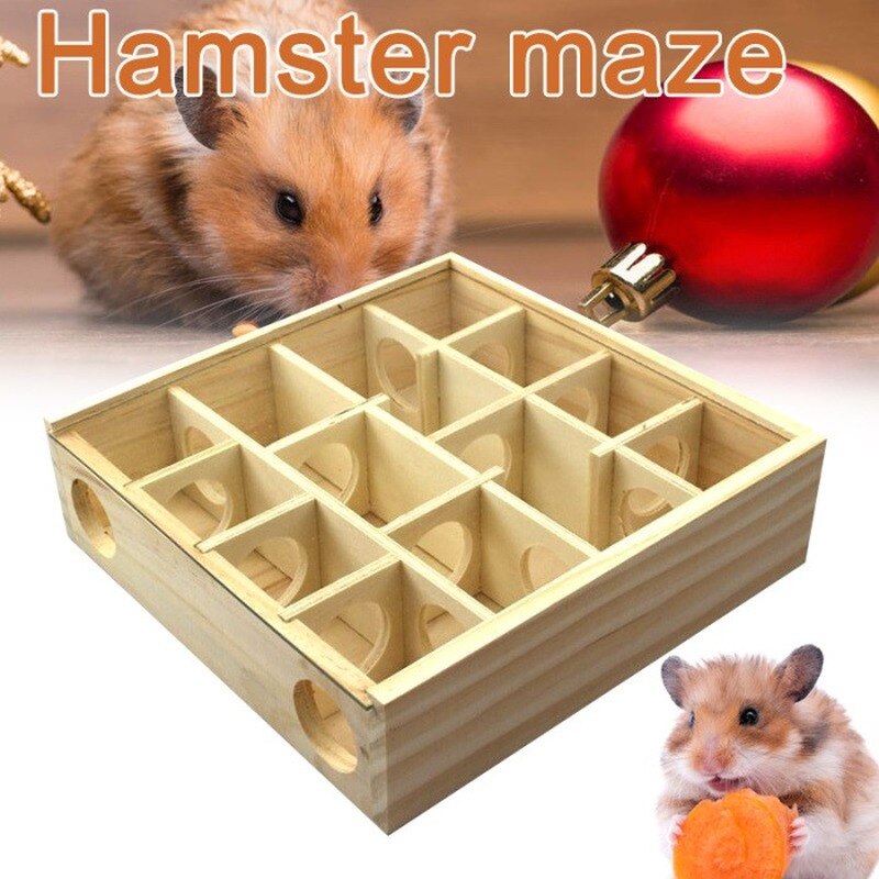 Labyrinthe en bois pour animaux de compagnie, Hamster, Tunnel, gerbille, Rat, souris, petit Animal, jouets WF