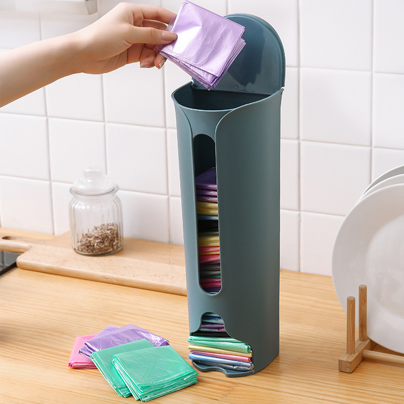 Organizzatore porta sacchetti di plastica da cucina, contenitore per sacchetti della spazzatura da appendere alla parete, contenitore per sacchetti della spazzatura da bagno, distributore per secchi, accessorio da cucina
