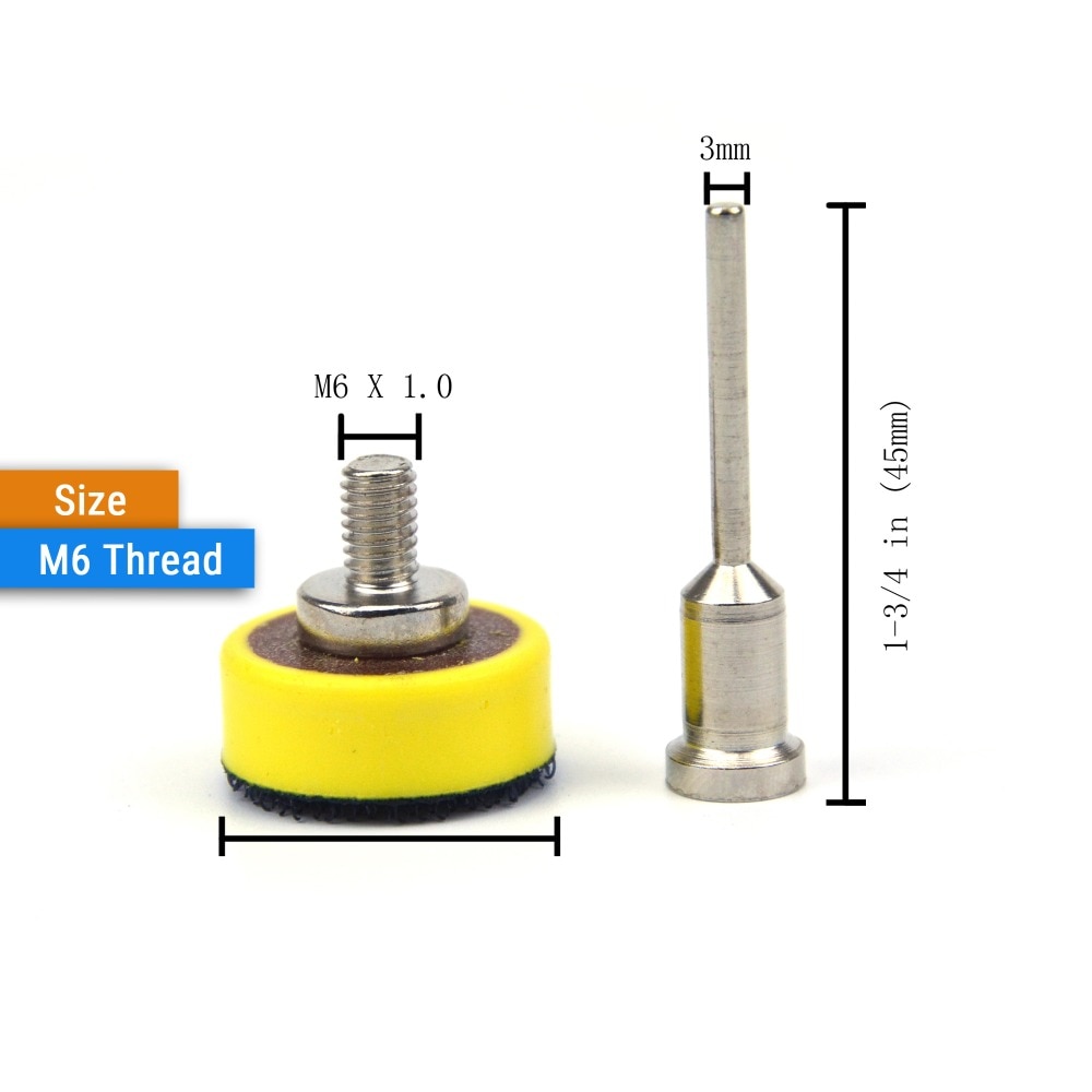 1 tomme 25mm reserveslipeplate 2.35mm skaft eller  m6 tråder 3mm skaft til 1 &quot; borrelås-slipeskiver til dremel-tilbehør
