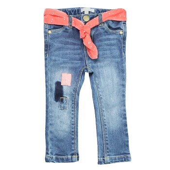 Bebé recién nacido niñas pantalones vaqueros de invierno algodón cálido niño Bebe niñas pantalones vaqueros elásticos con cinturón ropa de bebé niña: Black / 18 meses