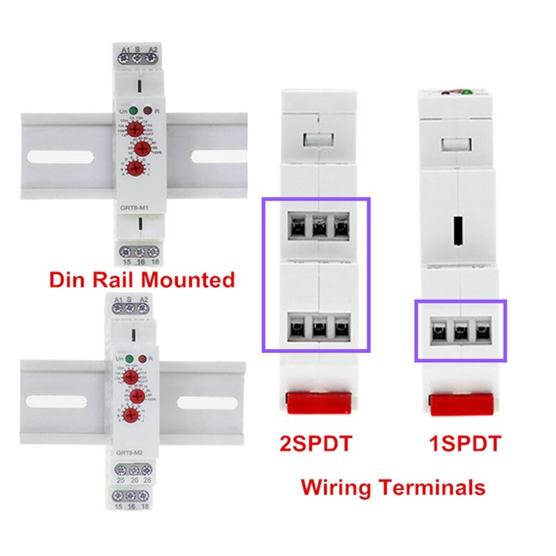 GRT8-M2 16A Multifunction Timer Relay with 10 Function Choices ACDC12-240V Time Relay