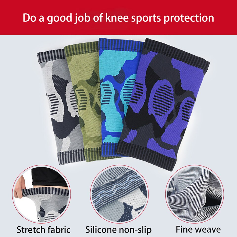 Elastic Force Knitting Sports Knee Pads Breathable Compression Knee Pads for Outdoor Sports Brace Protector