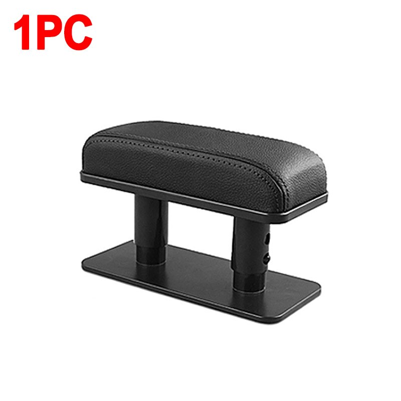 Cojín Universal para Reposabrazos de coche, almohadilla protectora para brazo, Codera de cuero Pu, posición de copiloto principal, antifatiga: 1pc Black