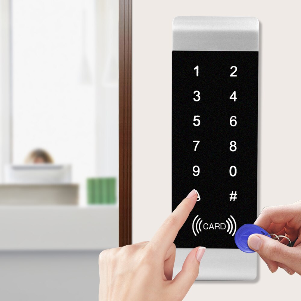 Standalone Access Control 125khz RFID Access Controler Narrow Size Smart Lock Door Frame Backlight Touch Keypad Door Lock Opene