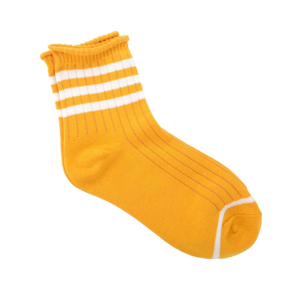 Kvinder pige stribede strømper sok varm elastisk ankel sokker flerfarvet: Orange