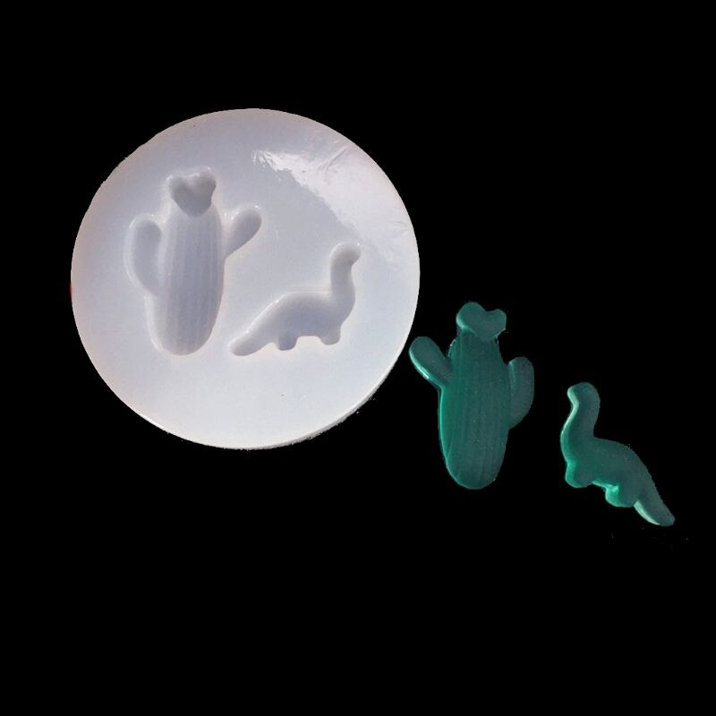 DIY śliczne Mini kolczyki wisiorek niedźwiedź dinozaur Goldfish Shell forma silikonowa do żywicy: 4