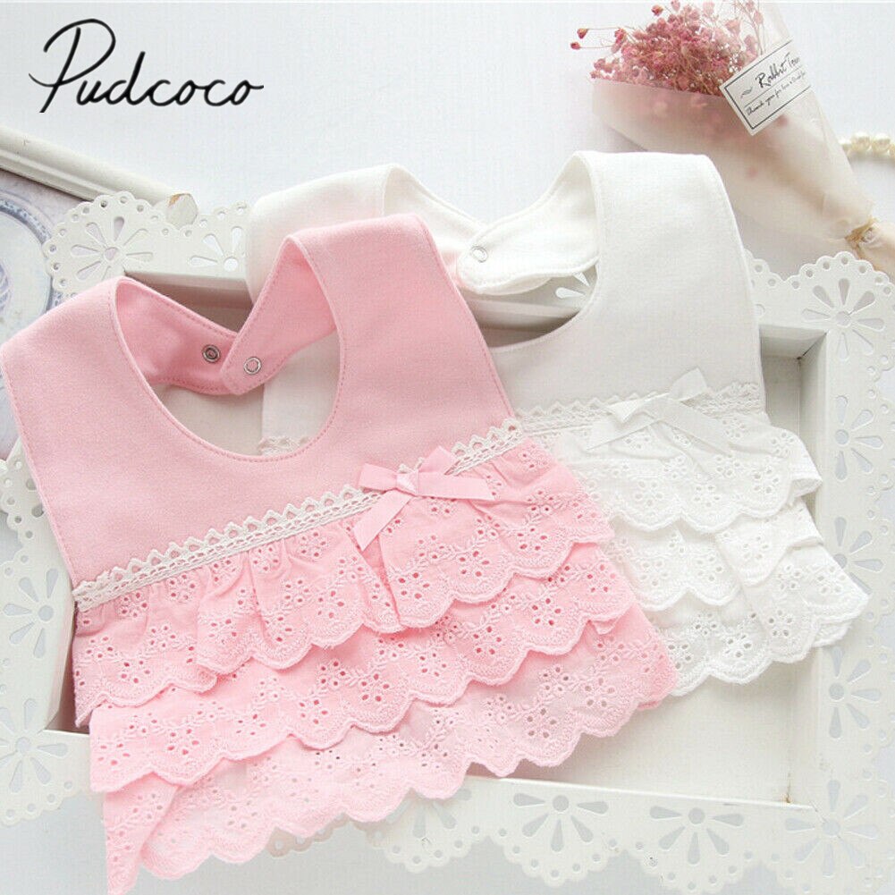 Baby Zubehör Spucktücher Baby Mädchen Bib Prinzessin Spitze Rüschen Baumwolle Bandana Lätzchen Fütterung Speichel Handtuch 100% Baumwolle
