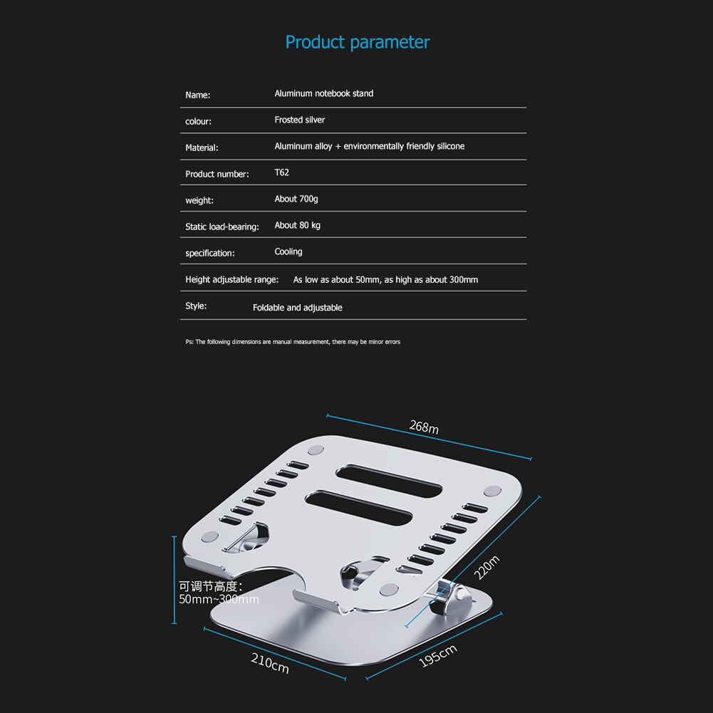 Verstelbare laptopstandaard van aluminiumlegering, dubbele as, opvouwbare tabletstandaardbeugel voor notebook, macbook pro air ipad pro