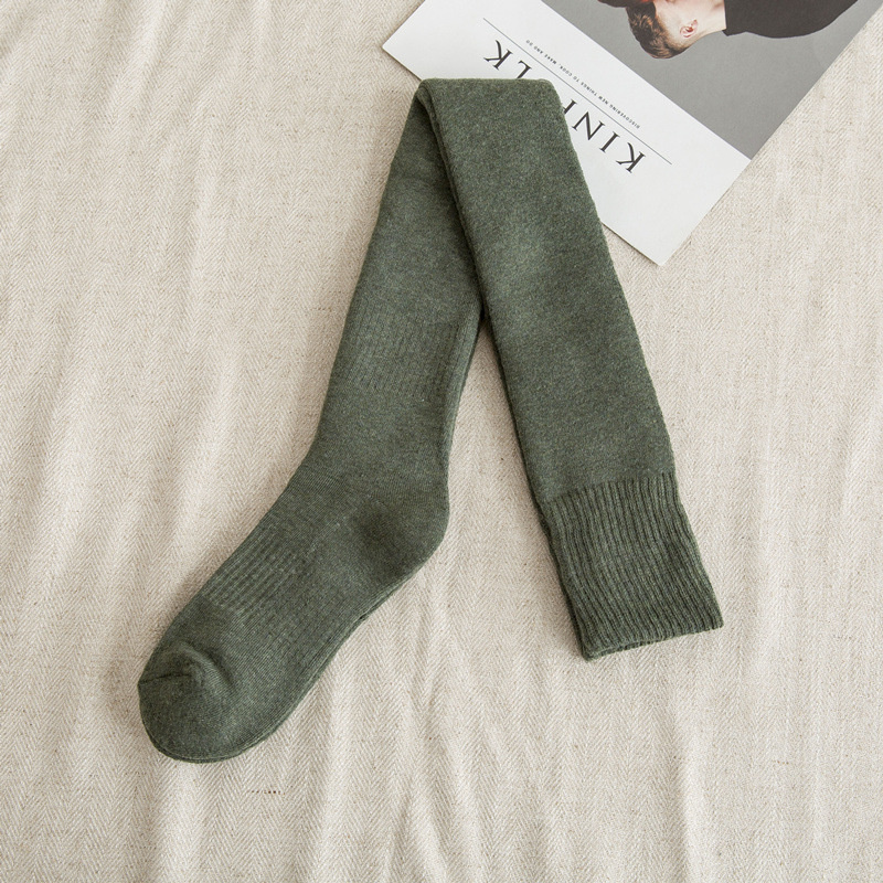 novità in calzini da donna sexy caldi calzini alti sopra il ginocchio calzini lunghi invernali in cotone spesso per ragazze calzini alti alla coscia da donna: green