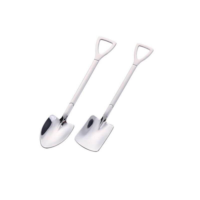 Shovel Small Spoon Fork Taro Spoon Coffee Stir Spoon Stainless Steel Long Handle Spoon Fork Home Small Tools: True color