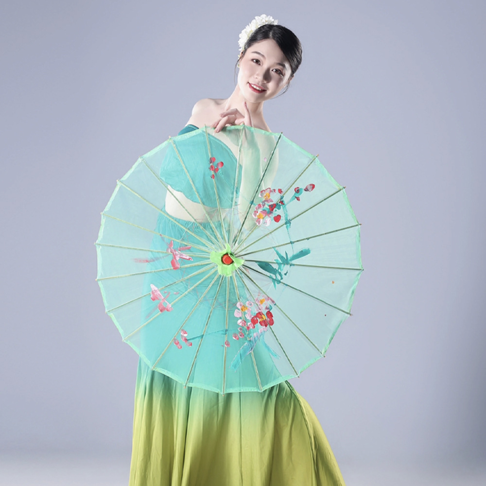Transparent Silk Umbrella Dance Craft Umbrella Photography Decoration Ceiling Ancient Costume Prop Umbrella Women Hanfu Cosplay