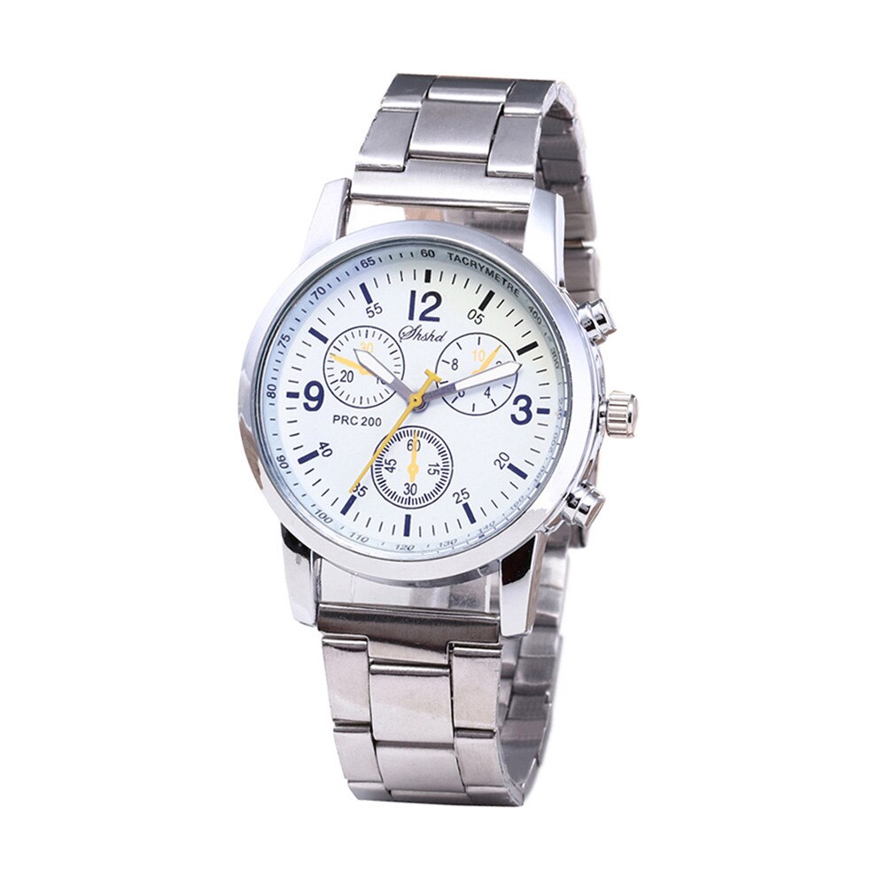 Mode Neutrale Quartz Analoog Horloge Stalen Band Horloge Mode Toevallige Heren Horloge Horloge Mannen Relogio Masculino: WHITE