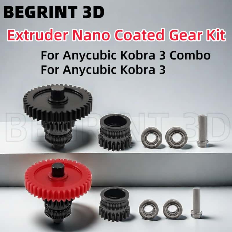 Per Kobra3 Combo Estrusore Kit ingranaggi con rivestimento nano Kit ingranaggi monopezzo in acciaio temprato ad alta precisione per Anycubic Kobra 3
