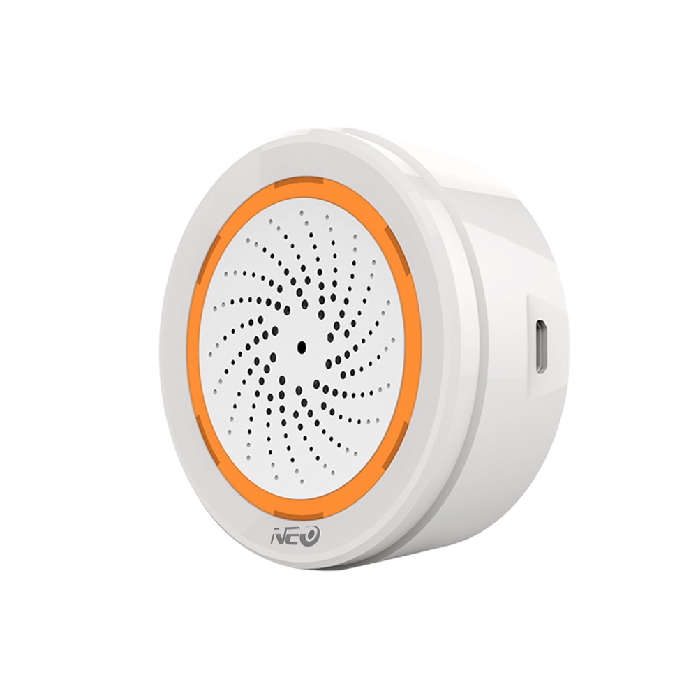 Neo tuya smart zigbee temperatur fugtighedssensor indbygget sirene alarm sensor arbejde med gateway hub hjemmeautomatisering scene