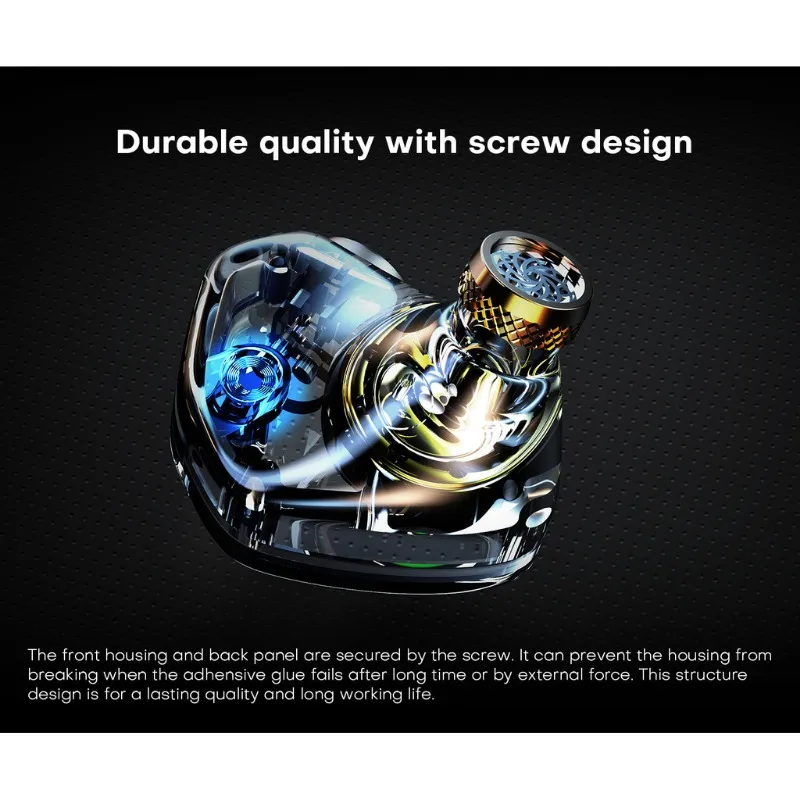 Kefine Klean 10mm DLC Diaphragm Dynamic Driver HiFi IEM Earphones with High-Purity Silver-Plated Copper Wire for Clean Signal