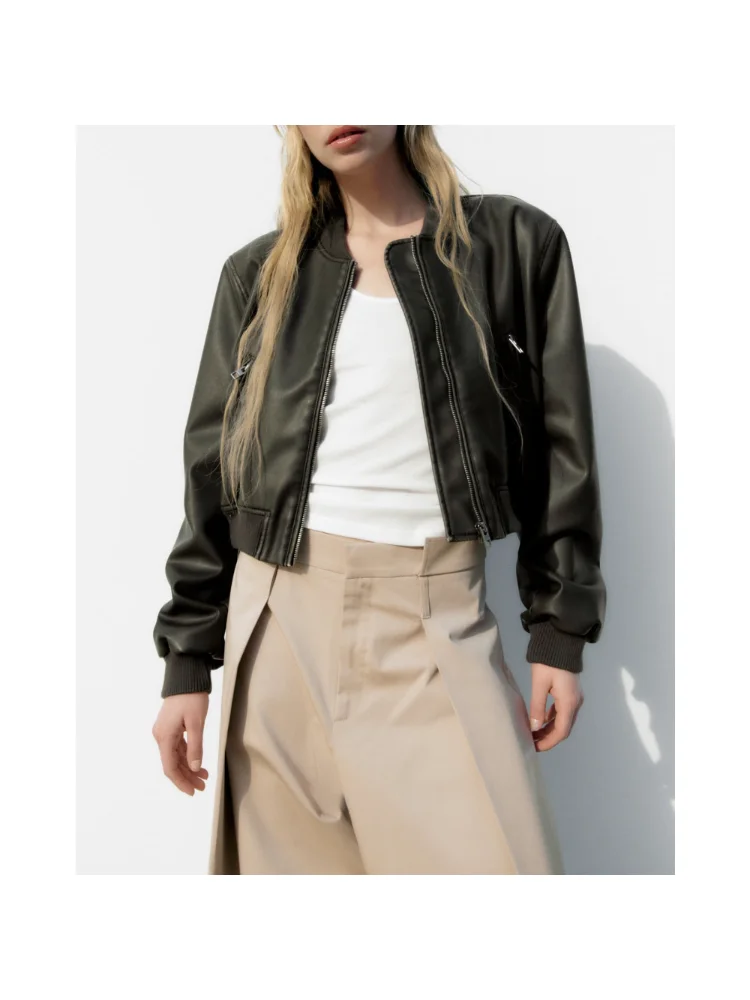Damesjassen Jassen Bijgesneden tops met lange mouwen Jas Effen elegante jas Damesbommenwerpers Uitloper Koreaanse mode Chique tops: M