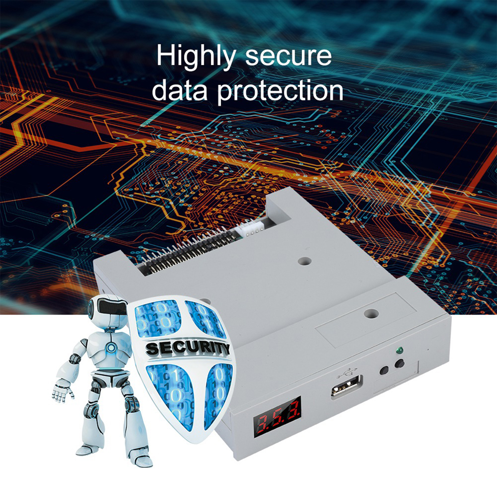Domigard Draagbare USB-diskettestation, 3,5 inch, kaartlezer, externe dvd-speler, afneembare axter computeraccessoire met Windows 10/7 / 8/ Vista/XP/ME / 2000 / SE / 98