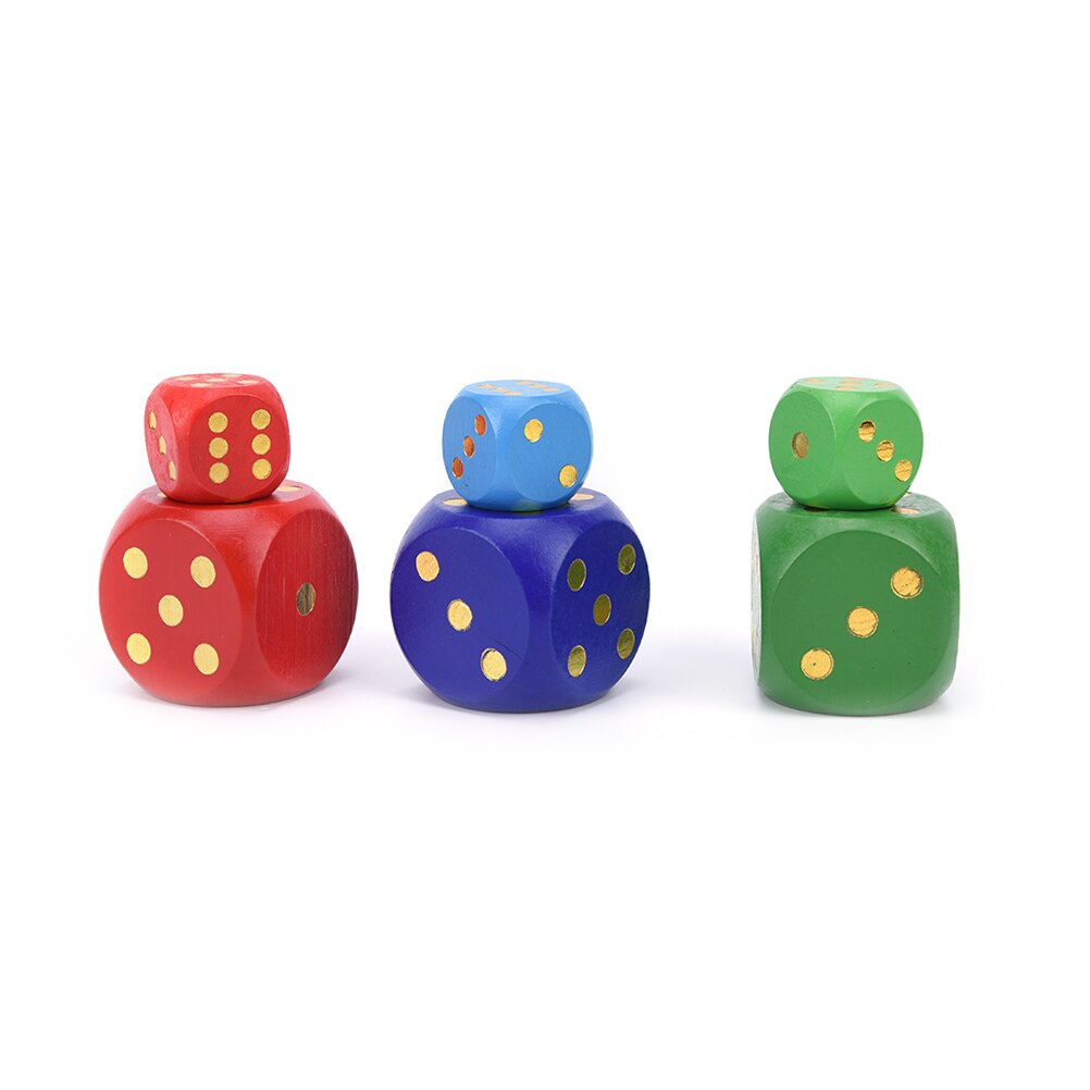 1 st stora tärningskubar av trä antal eller punktkuber runt coener barnleksaker spel 6- sidigt tärning 50mm,30mm