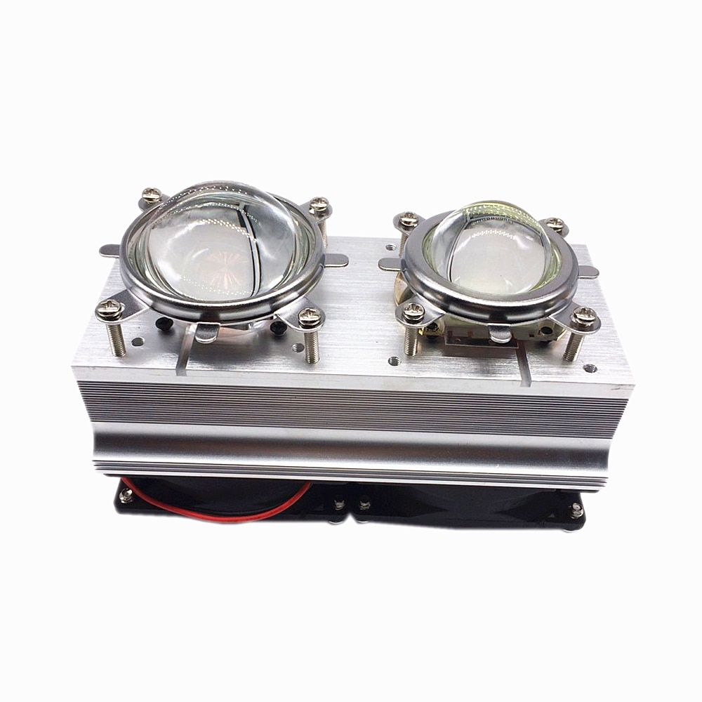 Disipador de calor LED de alta potencia, 100W, 200W, ventiladores de refrigeración con 44mm, lente de 60/80/90/120 grados + soporte Reflector