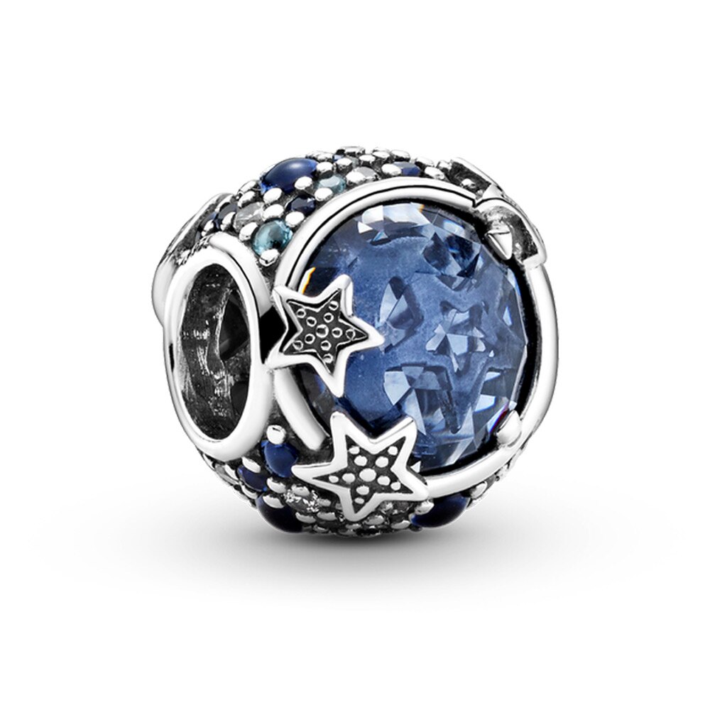 Pingente estrelas e lua brilhante, miçangas cz, pulseira, colar para mulheres, diy, joias, presente de casal: PAS324