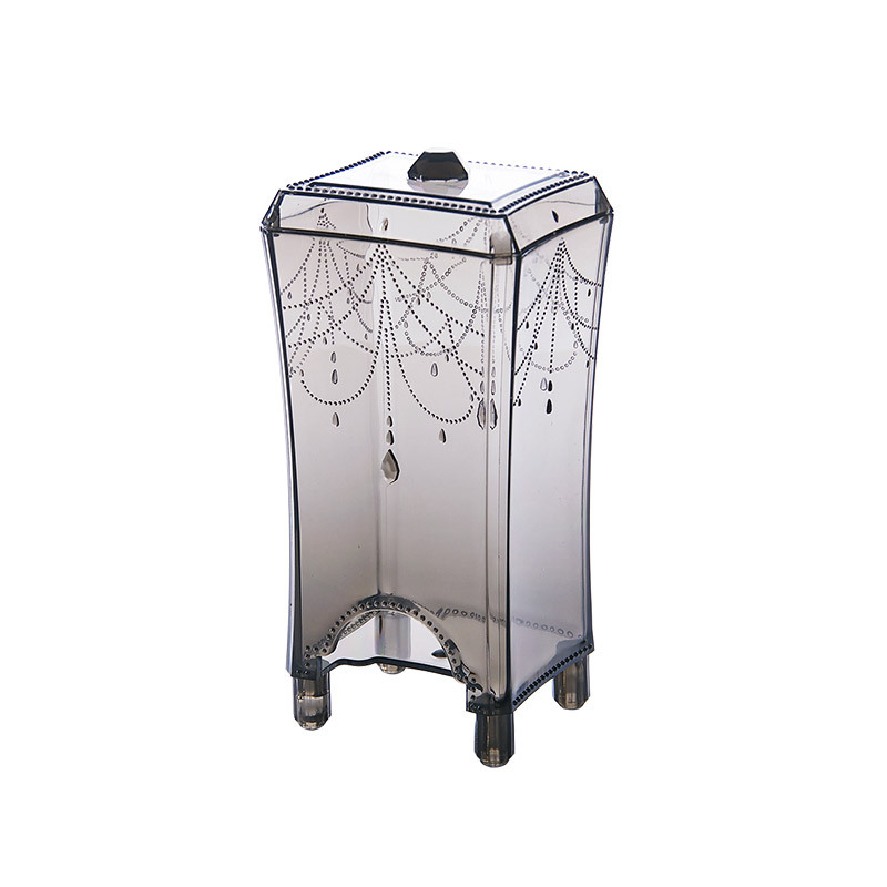 Acrylic Cotton Swab Cotton Storage Box Portable Transparent Dustproof Cosmetic Container Jewelry Storage Box: G
