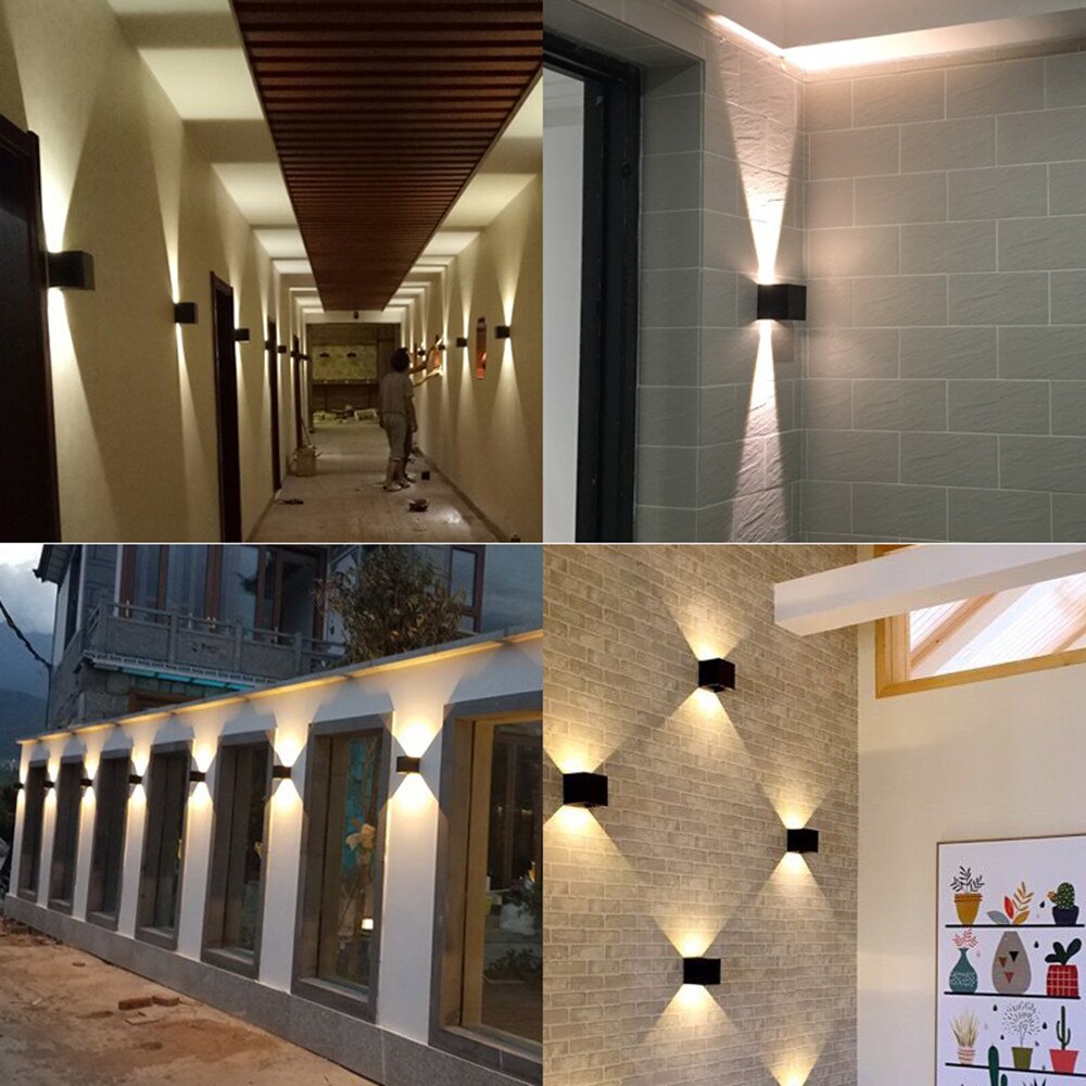 Ip65 waterdichte 12w binnen- en buiten led wandlampen moderne aluminium verstelbare opbouw kubus led tuin veranda verlichting