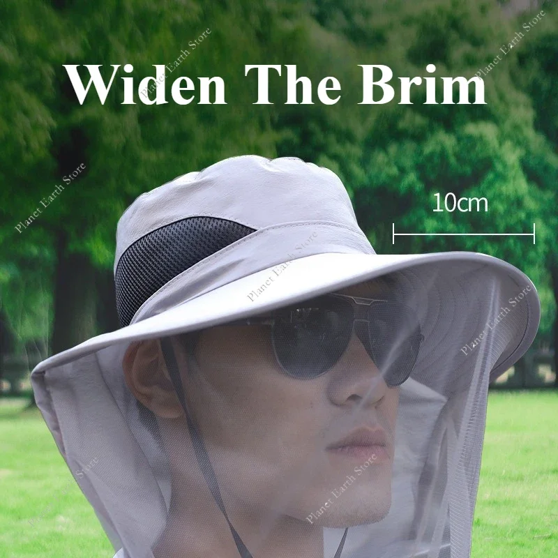 Anti-Mücken-Angelkappe, atmungsaktiv, verstellbar, Netzstoff, modischer, abweisender Insekten- und Bienenschutz für draussen-Camping