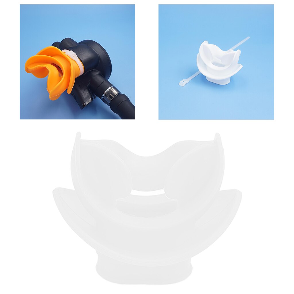 Snokel Mouthpiece Scuba Diving Snorkeling Octopus Silicone Regulator Mouthpiece Equipment Gear: White
