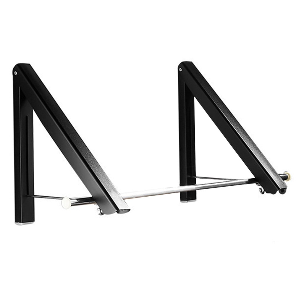 Bathroom Wall Mounted Home Clothes Hanger Folding Retractable Drying Rack Adjustable Laundry Multifunction Indoor Punch Free: 1 / black