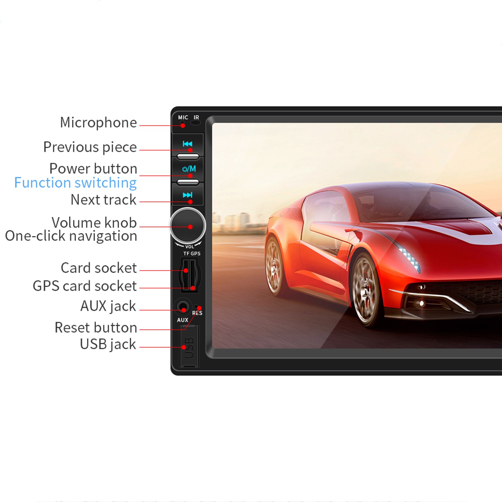 7 Inch Auto Gps Navigatie Touch Screen Radio Audio Stereo Bluetooth MP5 Speler