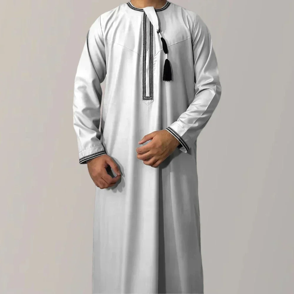 moslim mannen lange mouw trui jurk Abaya Daffah Jubba Thobe Pakistan Saudi Arabische Kaftan Islam kleding gebed gewaad Afghaanse