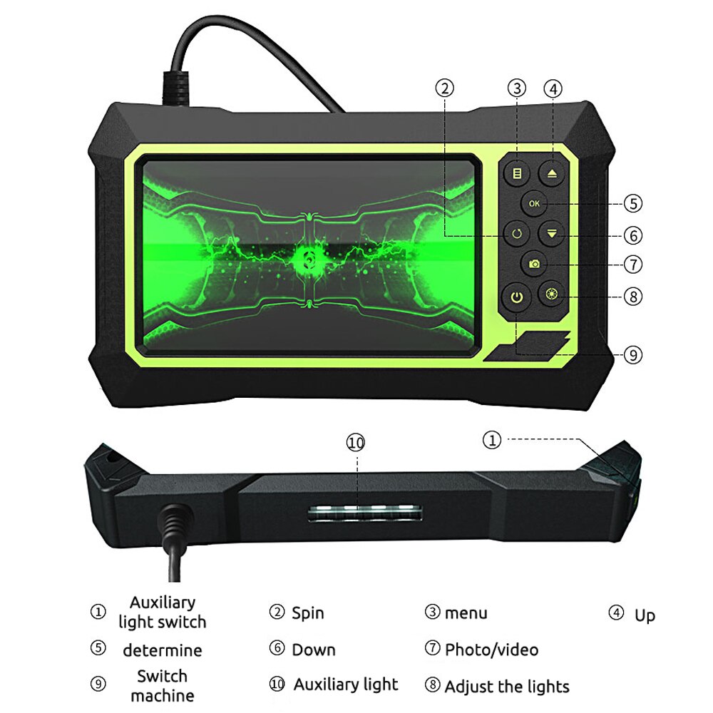 Caméra D'inspection Endoscope 8mm Avec écran LCD 4,3" - 6 LED, Câble Flexible, Parfait Pour Mécanique & Plomberie