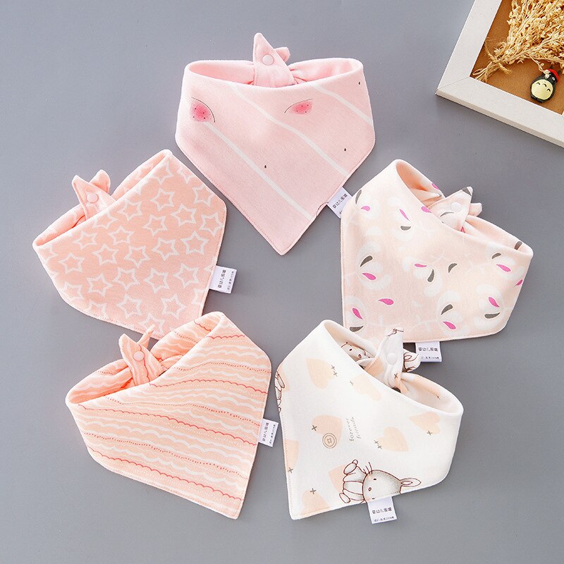 5 Stks/set Slabbers Driehoek Dubbele Katoen Bandana Slabbetjes Baby Jongens Meisjes Babador Voeden Kiel Zuigeling Burp Doek Baby Speeksel handdoek