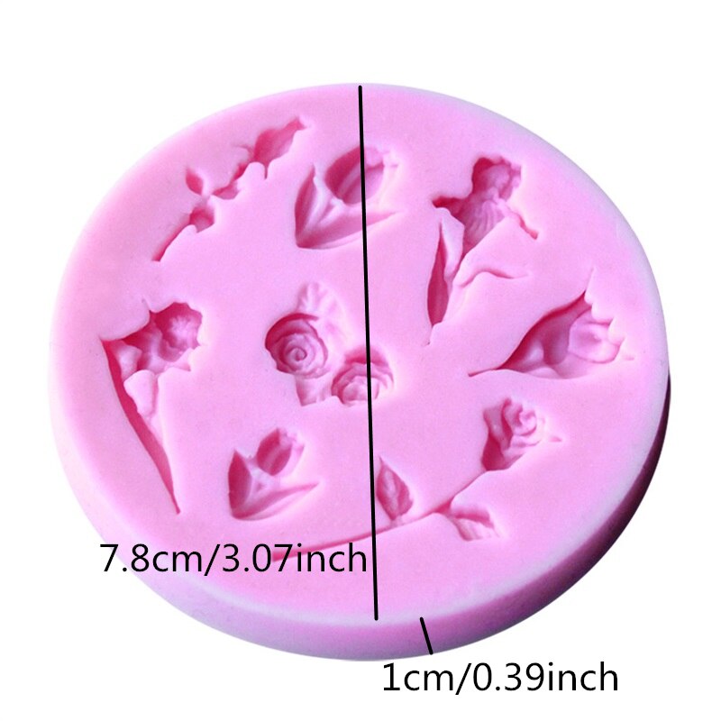 3D Food-grade Silicone Mold Rose Bloem zeep Siliconen Mal Fondant Decorating Cake Chocolade Candy Jello Keuken Bakvorm