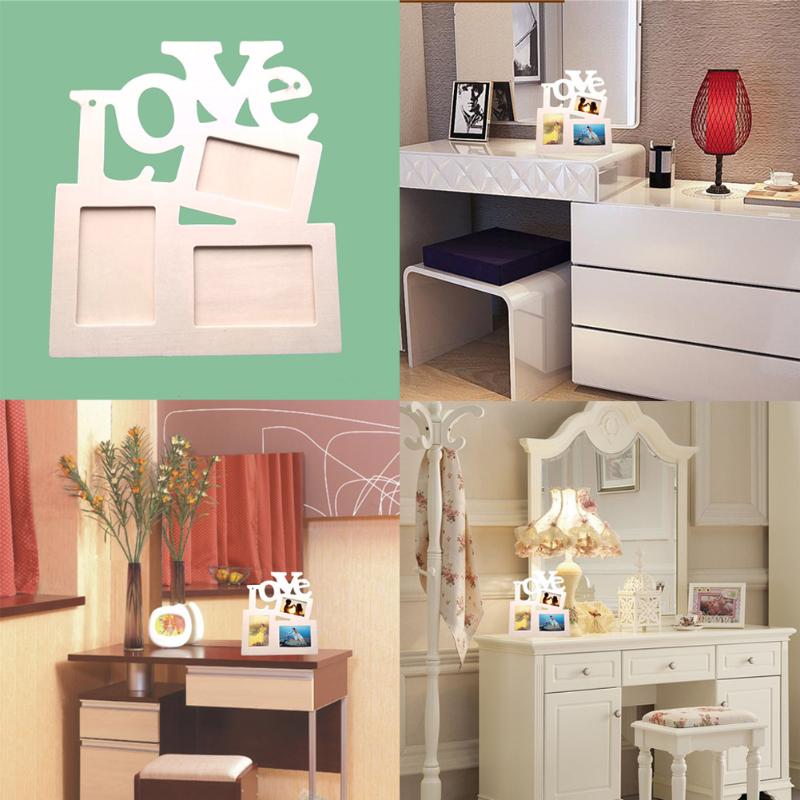 Holle drielaags hout blanco liefde diy schilderij fotolijst achtergrond muur huisdecoratie diy kunst ornament