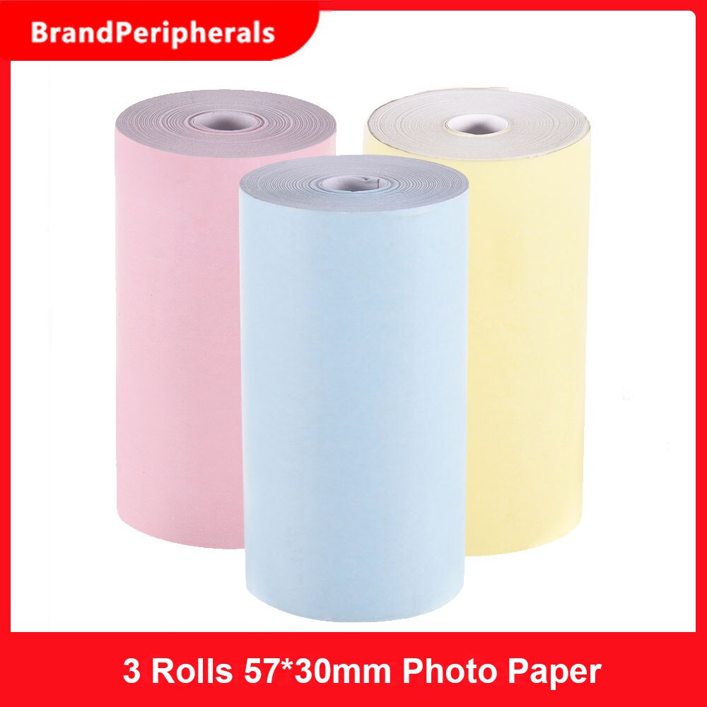 Papier thermique couleur 3 rouleaux 57x30mm, impre – Grandado