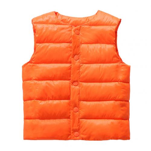 Barn vest klær gutter jakker barn jenter solid stripet vest varm vest vindjakke vanntett yttertøy barnefrakk: Oransje 3t