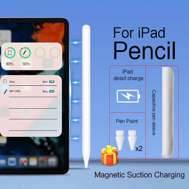 AJIUYU For iPad Pencil 2 1 Stylus Pen for Apple iPad Pro 11 12.9 2022 Mini6 Air5 4 8th 7 With Wireless Charg 애플펜슬: 2022 Wireless Charge