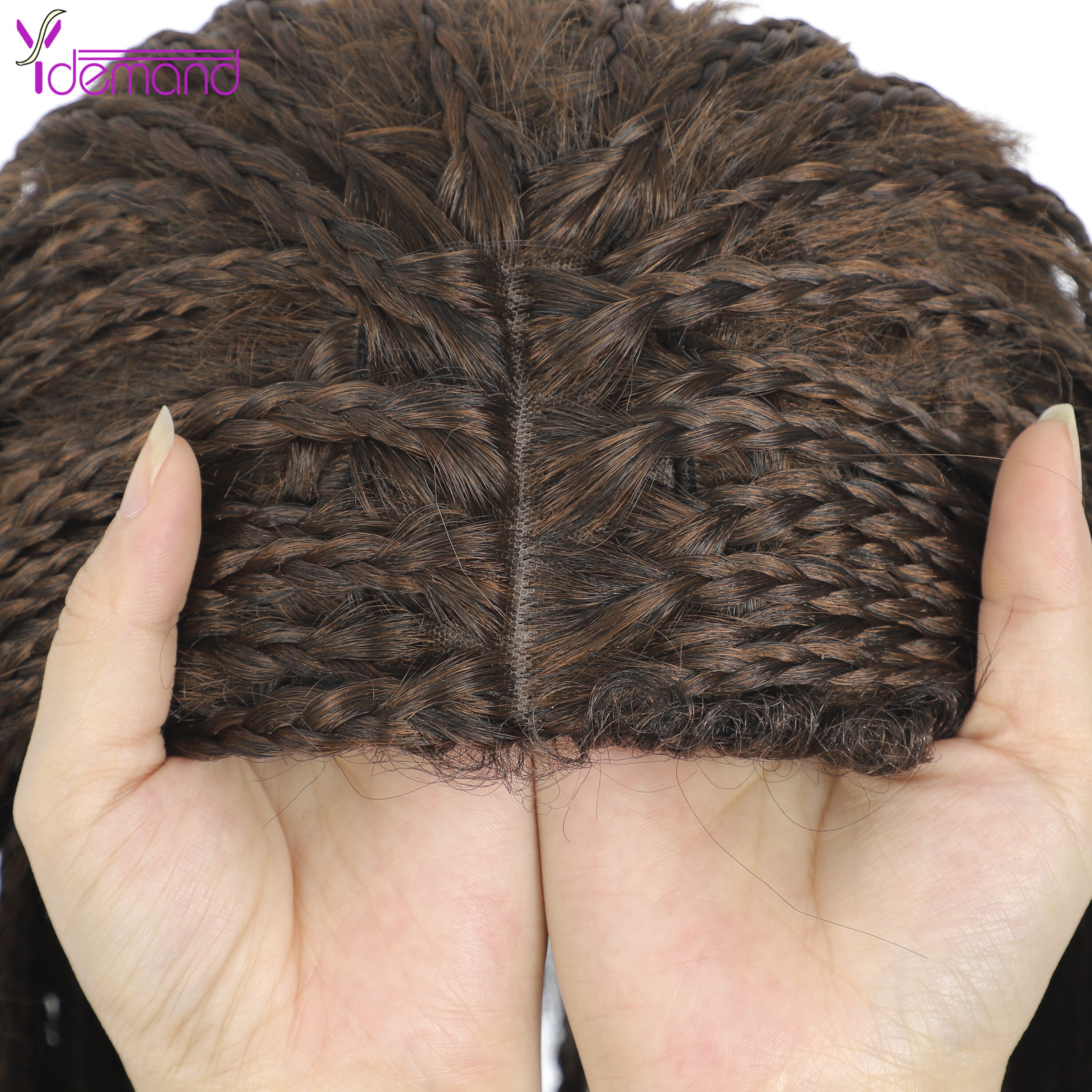Y Demand Black Ombre-Brown Braided Wigs For Black Women Or Men Synthetic Wig Crochet Hair Braids With BOX