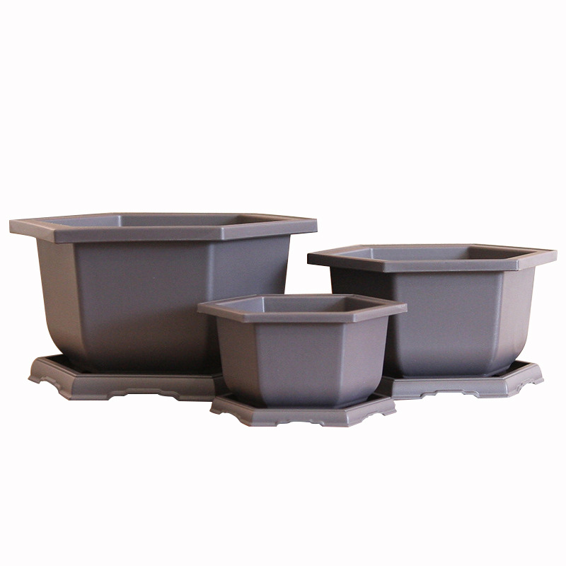 Pot de fleurs Hexagonal en plastique, Imitation sable violet, pour la maison, le jardin, pépinière