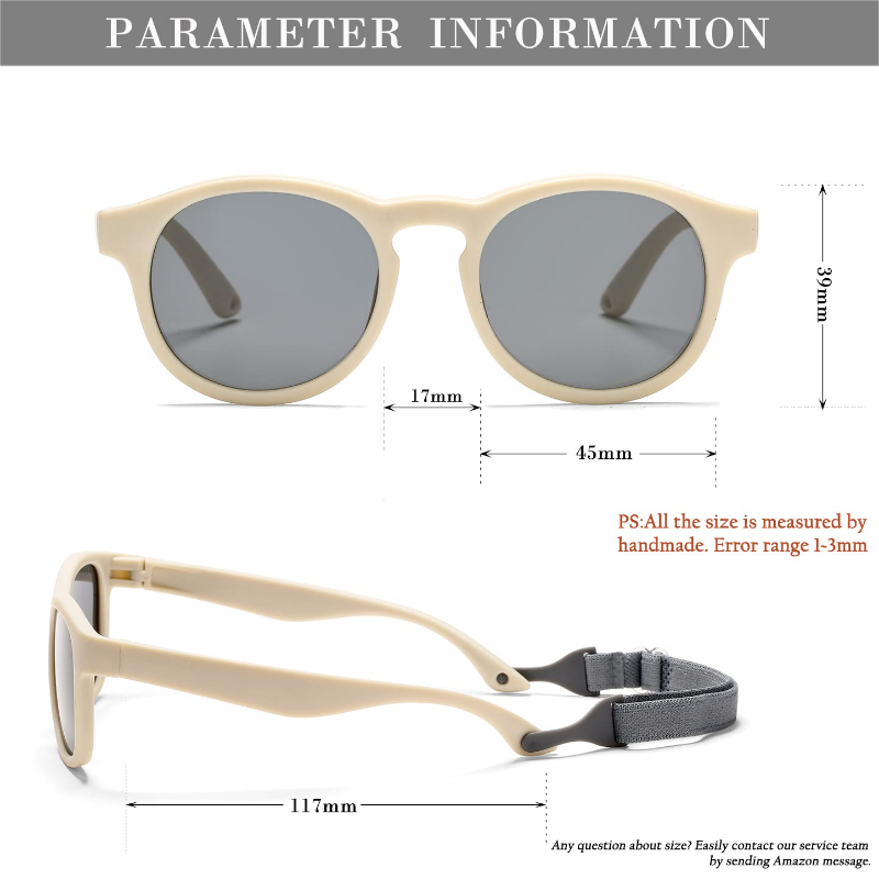 Primeras gafas de sol para bebé de 0 a 3 años, para recién nacido, con correa, redondas, flexibles, polarizadas UV400, accesorio de gafas de sol de silicona para bebé