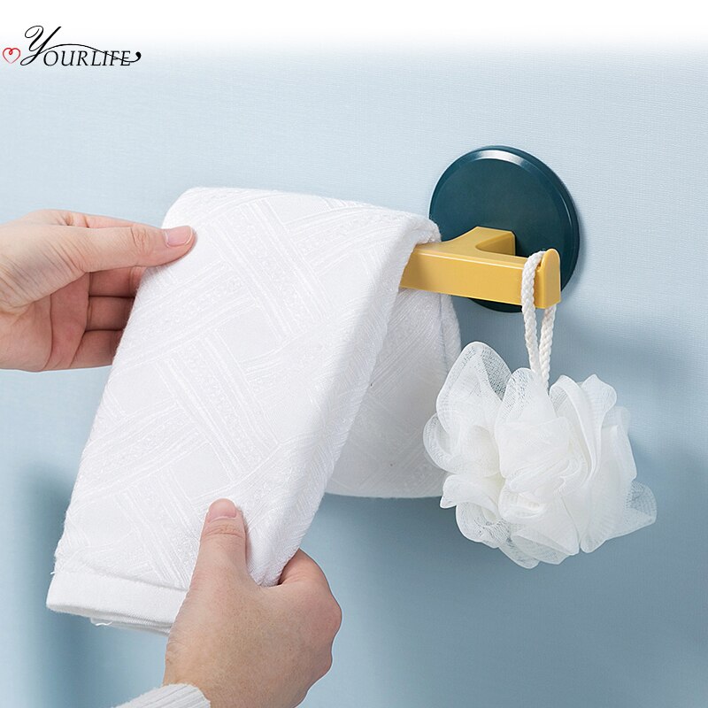 Oyourlife Wandmontage Handdoekhouder Plastic Handdoekenrek Badkamer Keuken Handdoek Opknoping Hanger Keuken Badkamer Organisator Plank