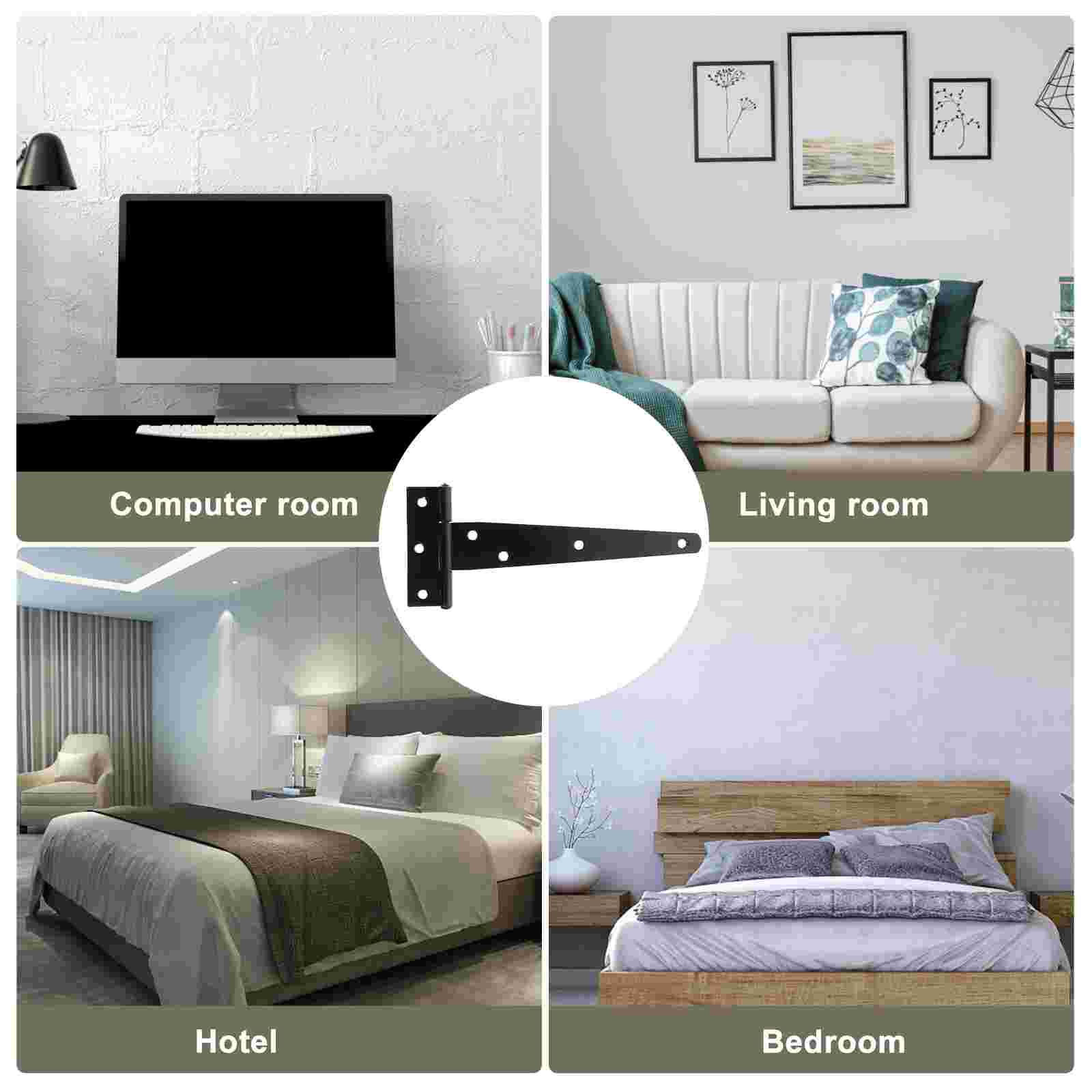 3 pcs Door Hinge Low-carbon Steel Light Hinge Gate Strap Hinge