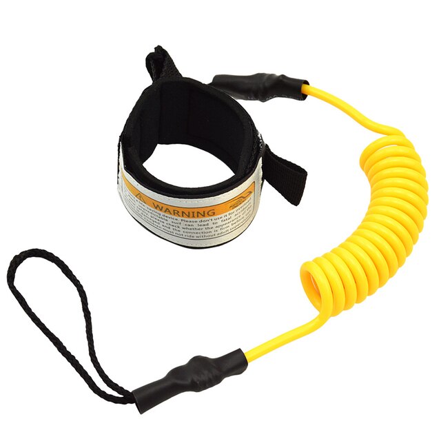Laisse de cheville pour planche de Surf 55.5CM, élastique enroulé, planche de Paddle, corde de jambe, planche de Surf, sangles de sécurité: Hand Strap-Yellow
