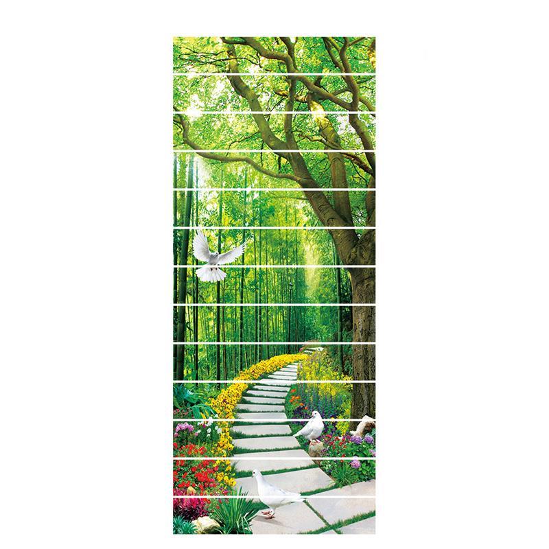 13pcs/set 3D Staircase Stair Riser Floor Sticker Stair Sticker Waterproof Self-adhesive PVC Staircase Sticker For Stairway Decor: D