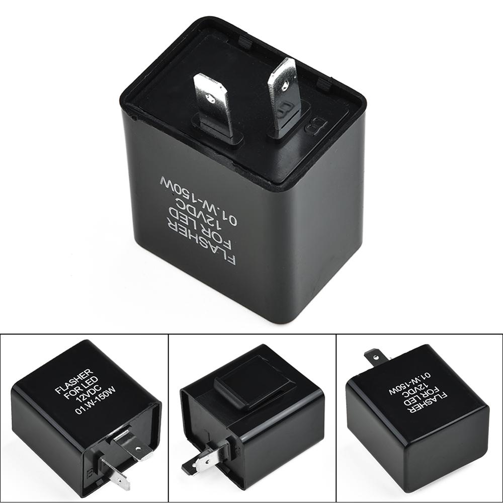 12v led blinklys relæ blinkende udskiftning pvc plast 2- pin fix til blinklys lys sort led blinklys relæ accessori auto