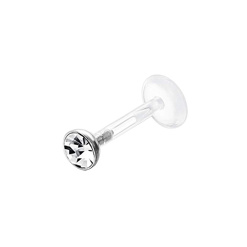 Drperfect 16G Forward Helix Cartilage Tragus Earring Stud Internal Threaded Labret Lip Monroe Ring Barbell Body Piercing Jewelry: WHITE / Light Yellow Gold Color