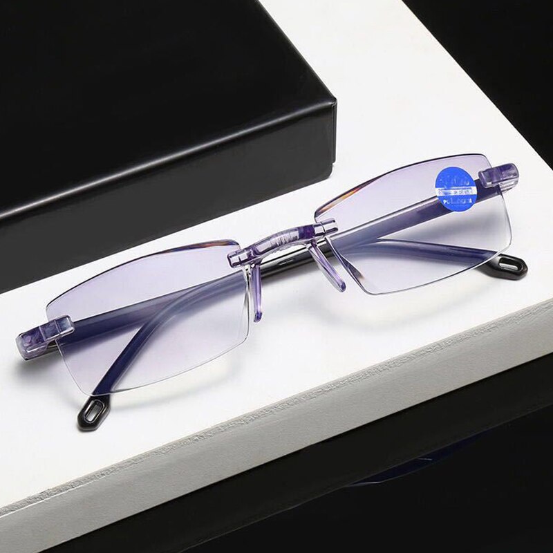 Gafas de lectura Unisex progresivas de lejos y cerca de doble uso, lentes de contacto de alta dureza para ancianos, antiluz azul,